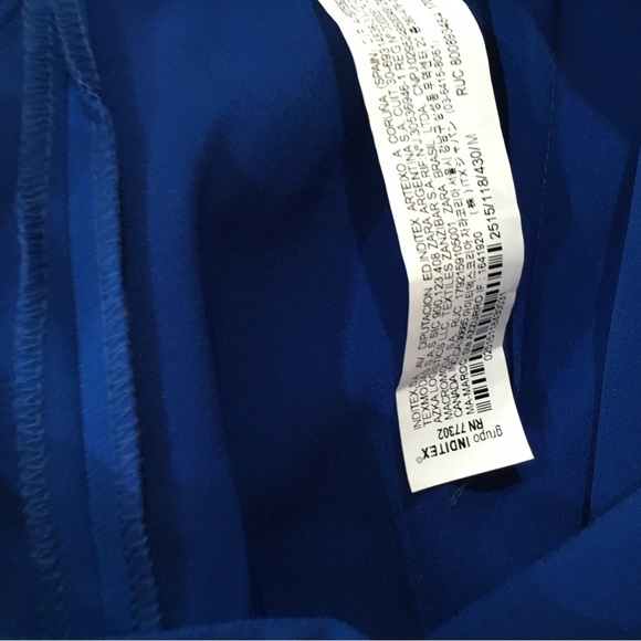 ZARA Womens M Straight Leg Pants TROUSERS Royal Blue Hi Rise Classic New 2515 - Picture 6 of 7